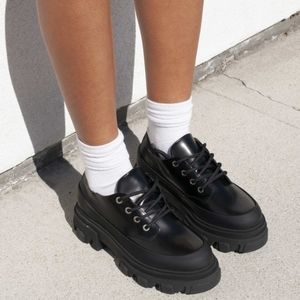 GANNI chunky sole Oxfords, Dark Green, Size 37, Like New